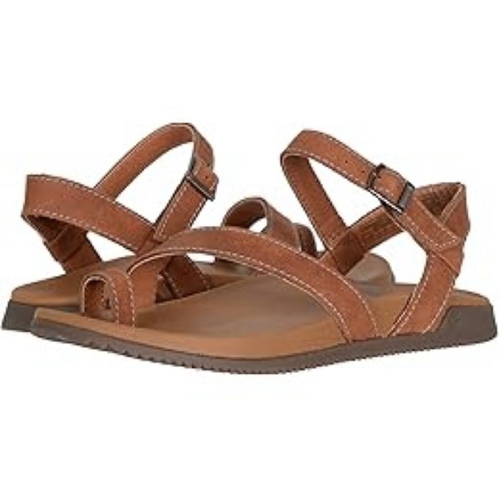 Chaco Tulip Brown Toffee Leather Sandals - Size 8
